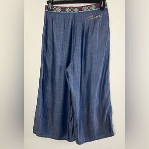 Desigual Embroidery/Sequences Wide Leg Cropped Pants